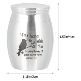 POPETPOP Cremation Tank for Pet Ashes Keepsake Necklace Bird Urn Parrot Urn Memorial Decorative Keepsake Urn Pet Funeral Burial Urn Mini Jewelry European and American Stainless Steel
