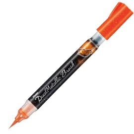 Pentel XGFH-DF Dual Metallic Brush, Orange + Metallic Yellow