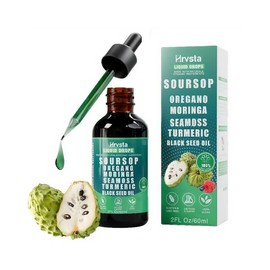 Pure Soursop 10-in-1 Liquid Drops Extract - Nori, Moringa, Black Seed Oil, Turmeric, Oregano Liquid Drops - Dietary Supplement, Health, Fitness, Natural Health Blend:_1pc