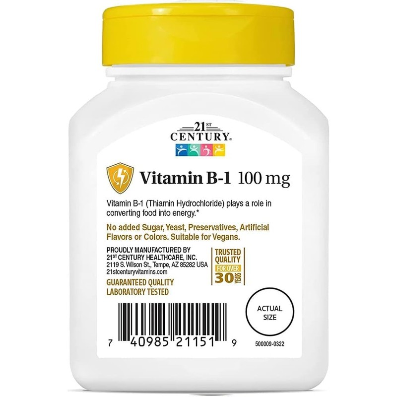 21ST Century VITAMIN B-1 100mg 110 TABS