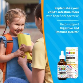 LiviaOne Daily Liquid Probiotics for Kids, Probiotic Supplement for Digestive Health and Immune Support, USDA-Certified Organic, Vegan, and Allergen-Free, Non-GMO Probiotics, 2 Fl Oz (Pack of 1)