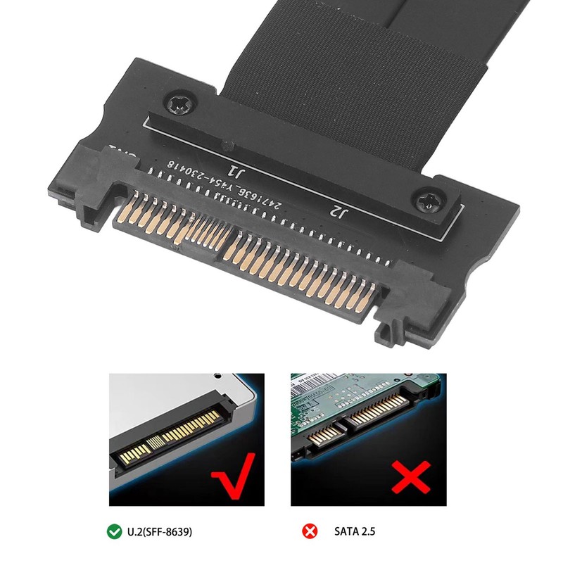 U2 SFF 8639 NVME PCIe SSD Cable 7.87in Long 2Gbps