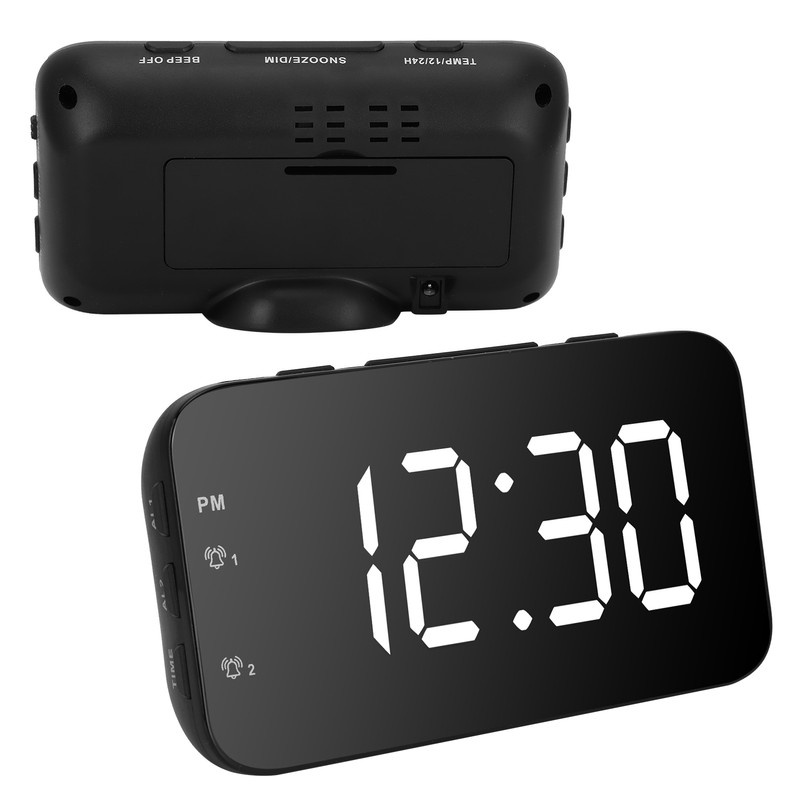 LED Digital Alarm Clock Portable Desk Clock with Snooze for