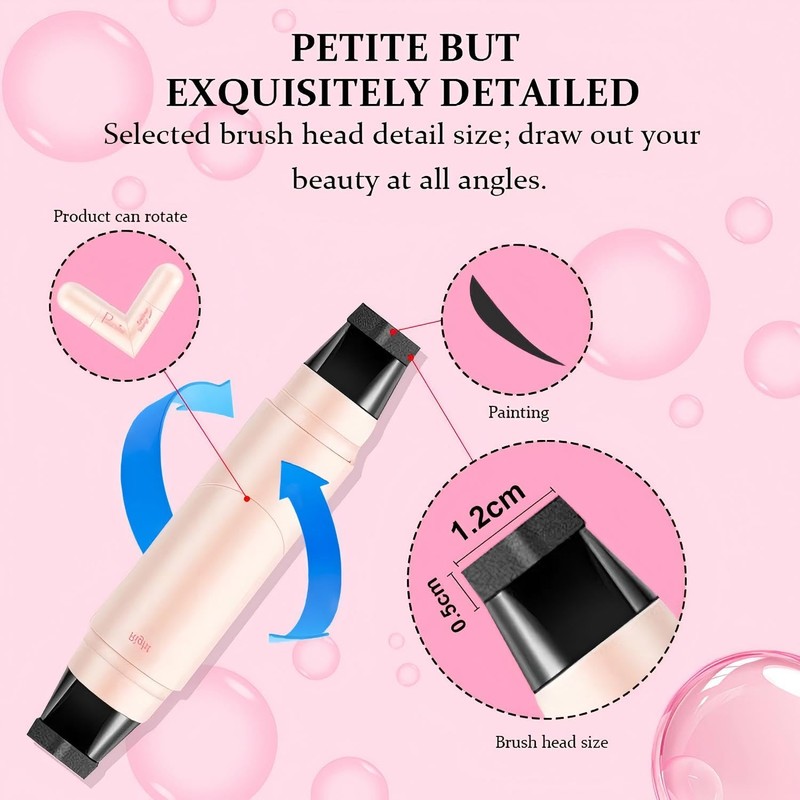 Winged Eyeliner Stamp Pen Dual Head Rotating Design, Quick-Dry, Long-Lasting,