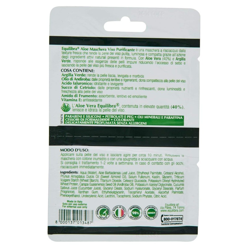 Equilibra Mask Face Aloe Purif 2 x 7.5 ml