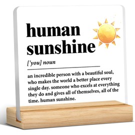 Wonninek Human Sunshine Gifts, Inspirational Thank You Gifts for Women Men Employee Appreciation Gift Positive Motivational Acrylic Desk Sign Decor for Coworker Leader Teacher Coach Mentor Doctor