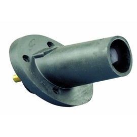 Leviton 19R21-E 19-Series Ball Nose, Male, Panel Receptacle, 90-Degree, Threaded Stud, Black