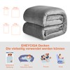 EHEYCIGA Fleece Blanket Grey Throws for Sofas Fluffy Warm Soft