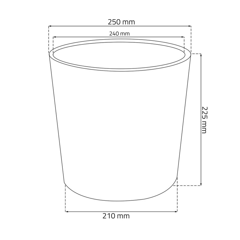 Prosper Plast Rato Round Flowerpot, 25 x 22.4 cm, Mocca,