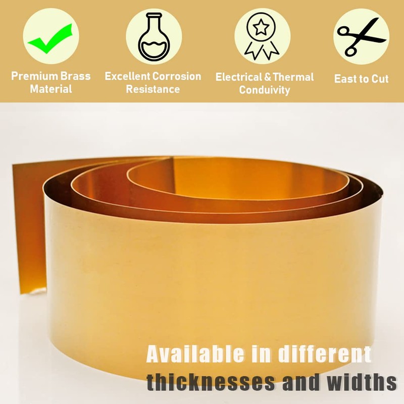 Feelers Copper Metal Brass Sheet Roll 24 Gauge x 4