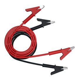CZJZDZ 2pcs Alligator Clips Test Lead Dual Ended Crocodile 15A Jumper Wire with Insulators Clips for Electrical Testing 100cm/3.3ft J.70036