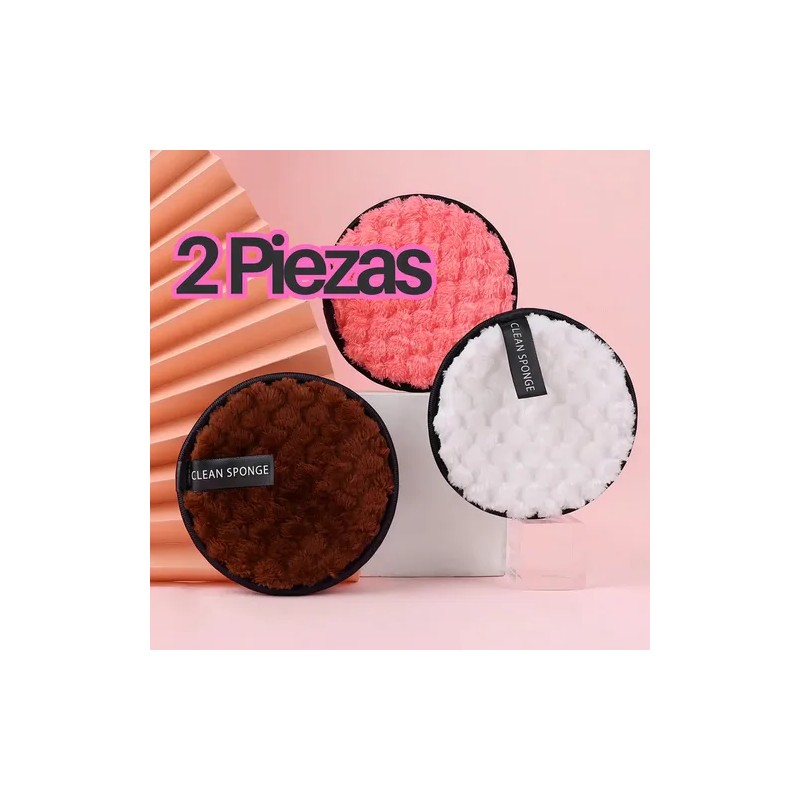 2pz Esponja Limpieza Facial Almohadilla Desmaquillante F