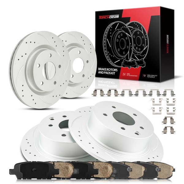 Torchbeam Front and Rear Brake Pad & Rotor Kit Brake