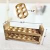 Expandable Stackable Wooden Egg Holder Countertop for 24 Eggs, Rustic