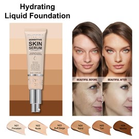 PHOERA Hydrating Serum Foundation,Makeup Base Foundation Hypoallergenic and Flawless Full Coverage.(N05 Tan)