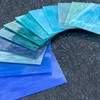 LITMIND 12 Sheets Blue Stained Glass Sheets, 4 x 6