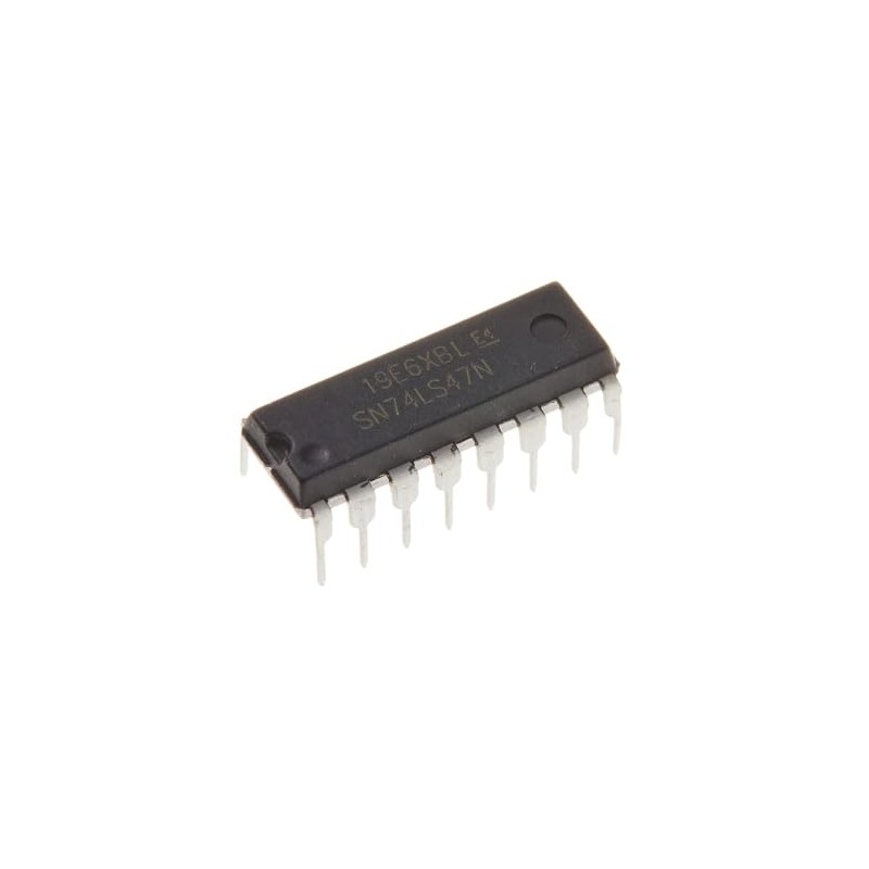 Circuito Integrado Chip IC 74LS47 Decodificador Display 7 Segmentos Ánodo