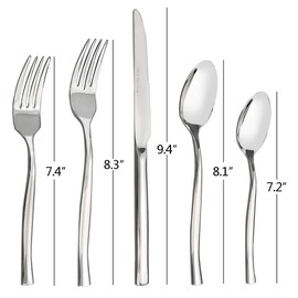 Idomy 60-Piece Stainless Steel Flatware Set, Cutlery Set Service for 12