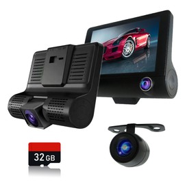 Broadwatch Dash Camera, 3 Cameras, Forward/Backward, Indoor, 2 Megapixels, 1080P Full HD, Compact, 4-inch Large Monitor, Parking Surveillance, Motion Detection, Motion Detection, Cycle Recording,