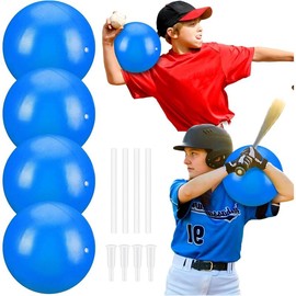 4 Sets Connection Ball for Baseball 9.8 Inches Soft Baseball Hitting Trainer, Improve Arm Action and Hitting Pitching Training Efficiency Durable - Colour: Green