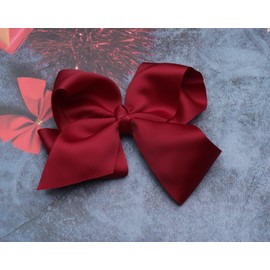 Ruwado 2 Pcs Large Butterflies Hair Clips Soft Ribbon Jumbo Bows with Alligator Clips Ponytail Accessories for Girls Women Teens Toddler Casual Hair Bow French Style Barrette Hari Clips (Red)