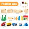 Hojalis Wooden Railway Set, 35 Pieces Railway, Electric Locomotive Wooden
