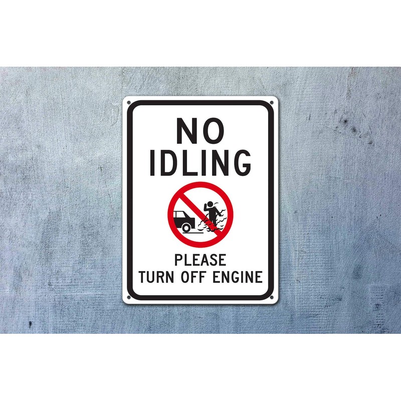 KENSILO Please Turn Off Engine with No Idling Tin Signs