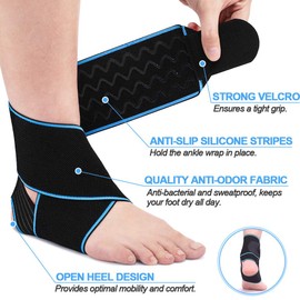 Beister Adjustable Compression Ankle Brace, Elastic Foot Support Wrap, Sprains Foot Brace for Sports Protect, Arthritis, Plantar Fasciitis, Achilles tendonitis