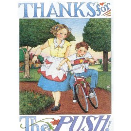 Mary Engelbreit THANKS FOR PUSH Bike-Handcraft