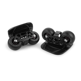 FreeSkates Portable Roller Road Drift Skates Plate, with Aluminum Alloy Deck Non-Slip, Board Split Skateboard with PU Wheels High-end Bearings(Black)