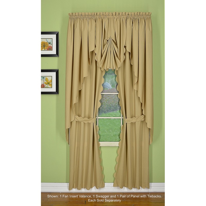 Today's Curtain, Orleans Scallop Curtain, Linen 63" Panel Pair and