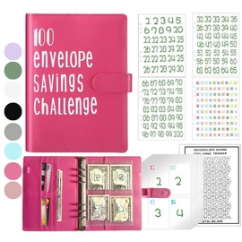 100 Envelopes Challenge Binder Kit A5 Size Money Saving Budget Binder with Numbers 100 Day Cash Envelopes Savings Challenges Book Planning to Save $5050 Red