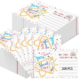 Motiskyy 200 Count Positive Shout Out Cards for Staff Teachers Students Employees Office Appreciation Recognition Reward Cards for Back to School or Work Bulletin Board(Cheerful)