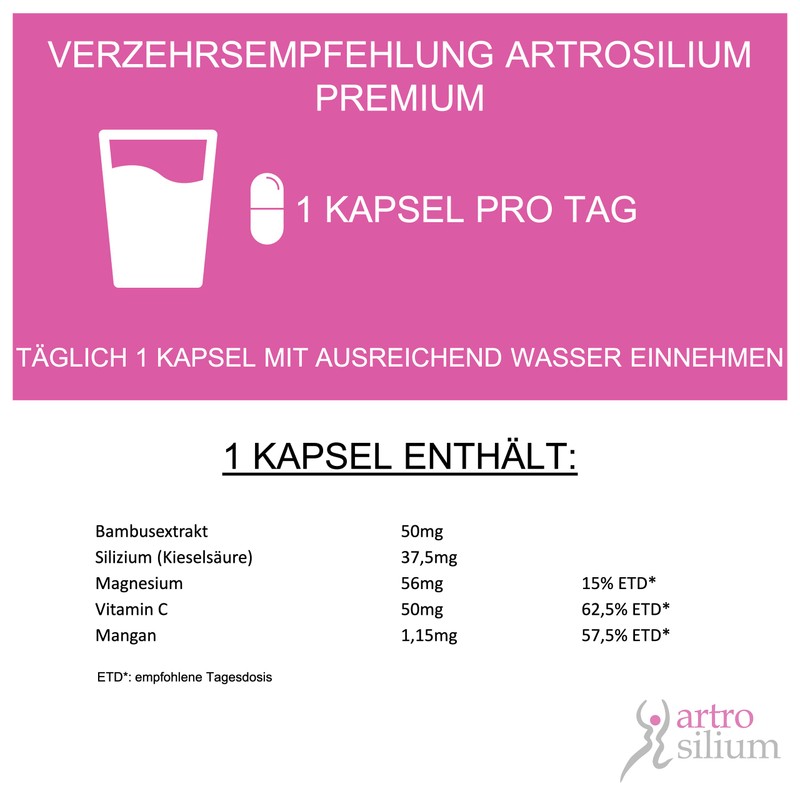 Artrosilium Premium 60 Capsules - Joint Complex: Silicon + Vitamin