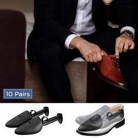 Honeydak 10 Pairs Plastic Shoe Stretcher Adjustable Shaper Stretchers Portable Shoe Trees Shoes Boot Holder for Men Women (Men Style)