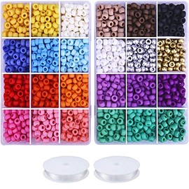 Greentime Pony beads kit, 2800 PCS Opaque Matte Beads for Bracelets Crafts Kandi Beads Hair Beads for Braids Frosted Beads Kit for Jewelry Making Friendship Bracelet Necklace DIY Crafts (9MM 24colors)
