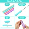 4 Set Silicone Straws with Case Reusable Straws Silicone Foldable