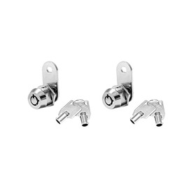 Two Pack Kingsley Tubular Cam Lock with 7/8" Cylinder--Chrome Finish, Keyed Alike, RV Lock Replacement, Camper Lock, Cabinet Lock, ATM, Vending Machine Lock, Tool Box Lock, File Cabinet, Arcade Lock