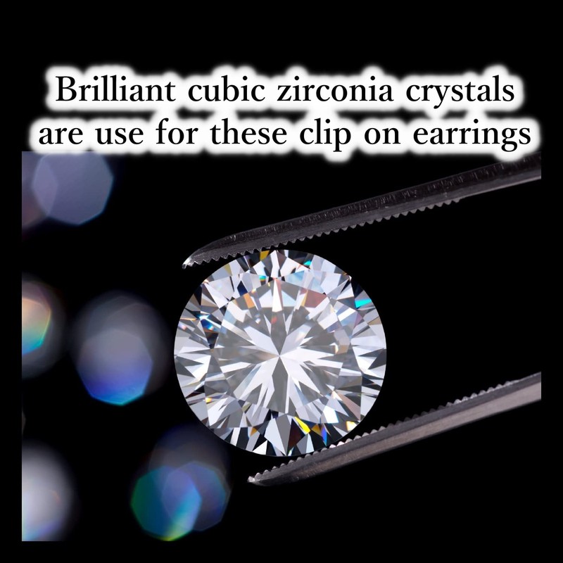 Miyabi Grace Elegant Cubic Zirconia Crystal Invisible Clip On Earrings