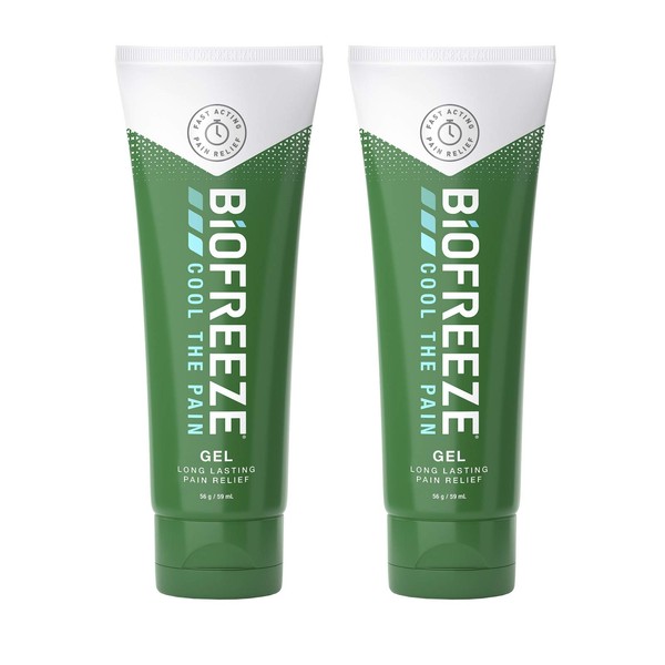 Biofreeze Pain Relieving Gel, 59ml Tube, 2 Pack Bundle, Cooling