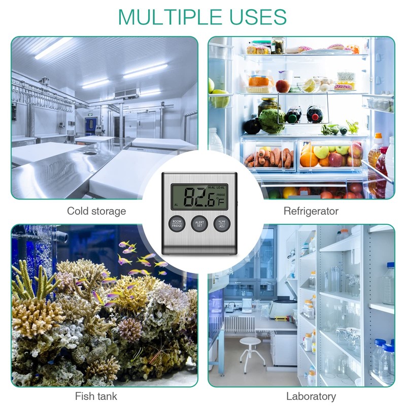 ORIA Refrigerator Thermometer, Digital Fridge Thermometer with High Low Temperature