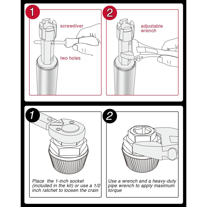1.5" Tub Drain Extractor and Heavy Duty Tub Drain Remover