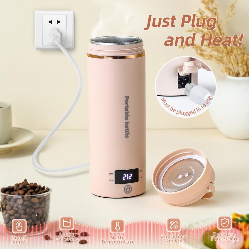 Travel Electric Kettle Portable Mini Kettle,Small Hot Water Boiler with