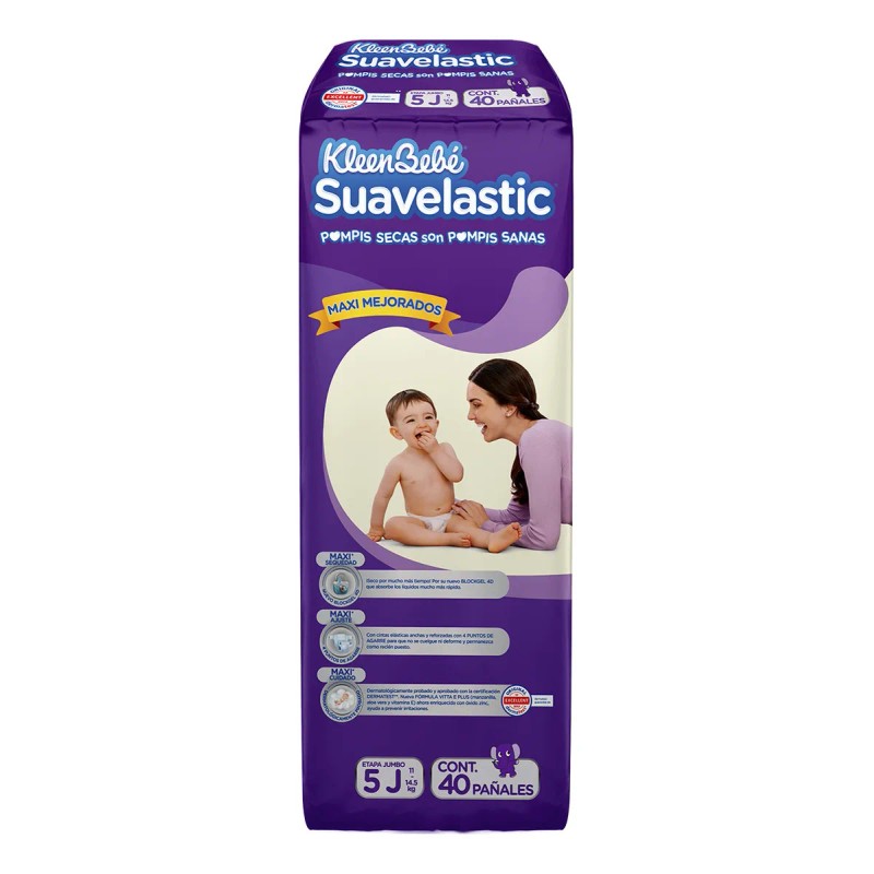 Pañales Kleenbebé Suavelastic Etapa 5 Unisex 40 Piezas