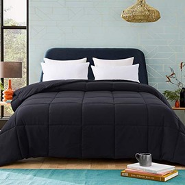 Cosybay King Size Comforter Black, Down Alternative Bed Comforter, Lightweight Duvet Insert with Corner Tabs(102Ã90 Inch)