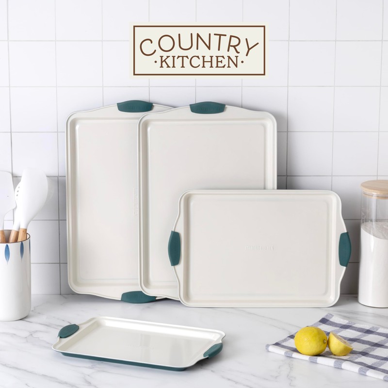 Country Kitchen Nonstick Stackable Bakeware Set - Heavy Duty, Durable,