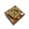Captain Brass Sundial Compass with Hardwood Wooden Box Nauticalmart