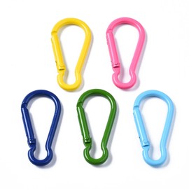 LiQunSweet 10 pcs Mixed Colors Mini Rock Aluminum Climbing Carabiners Keychain Key Clasps Locking Hooks Carabiner Buckle Accessories for Keychain Climbing Camping Supplies