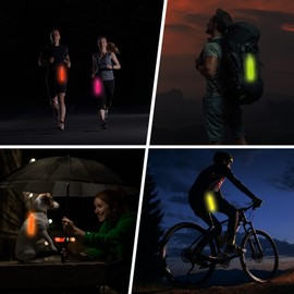 TIXIPEM Safety Reflector Pendants [8PCS] - Reflective Safety Keychain Gear with Chain Use for Backpack & Running & Cycling - [Grass Green-5.9IN/15CM] Double-Sided Reflective Tags