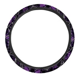 SEANATIVE Purple Camo Hunting Car Steering Wheel Cover Universal Car Accessory for Diverse Cars Neoprene Dust Cover for Steering Wheel